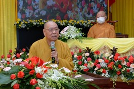 Hòa thượng Thích Thiện Pháp phát biểu khai mạc hội nghị chuyên đề về Đại giới đàn