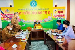 Ban Trị sự GHPGVN tỉnh Quảng Nam làm việc cùng Hội Liên hiệp Thanh niên VN tỉnh