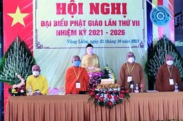 Hội nghị trực tuyến suy cử nhân sự Ban Trị sự Phật giáo huyện Vũng Liêm (2021-2026)