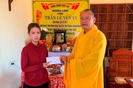 Chùa Diên Khánh động viên gia đình cháu bé không may tử vong tại sông Trường Giang