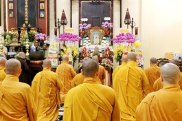 Lễ húy kỵ lần thứ 25 Đại lão Hòa thượng Thích Thiện Hào tại chùa Xá Lợi - Ảnh: Lâm Huy
