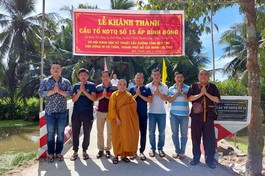 Tịnh xá Ngọc Duyên khánh thành cầu dân sinh tại huyện Giồng Trôm, tỉnh Bến Tre