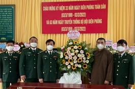 Ban Trị sự GHPGVN huyện Hoằng Hóa và chùa Bụt chúc mừng Ngày Biên phòng toàn dân