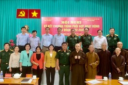 Hội nghị ký kết chương trình phối hợp hoạt động giữa Ban Trị sự GHPGVN quận Phú Nhuận với Bộ Chỉ huy Quân sự quận giai đoạn 2022-2025