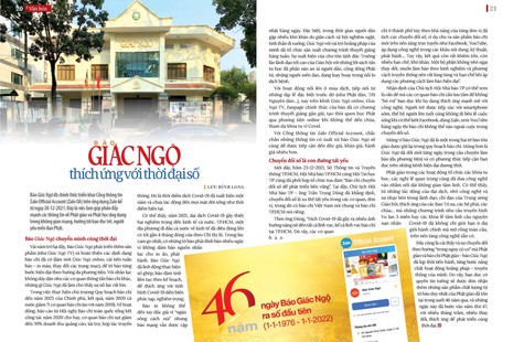 Bài trên Báo Giác Ngộ số 1135 - Thiết kế: Phòng Mỹ thuật BGN/Tống Viết Diễn