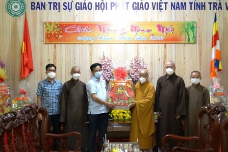 Trà Vinh: Lãnh đạo Công an thăm, chúc Tết Ban Trị sự Phật giáo tỉnh