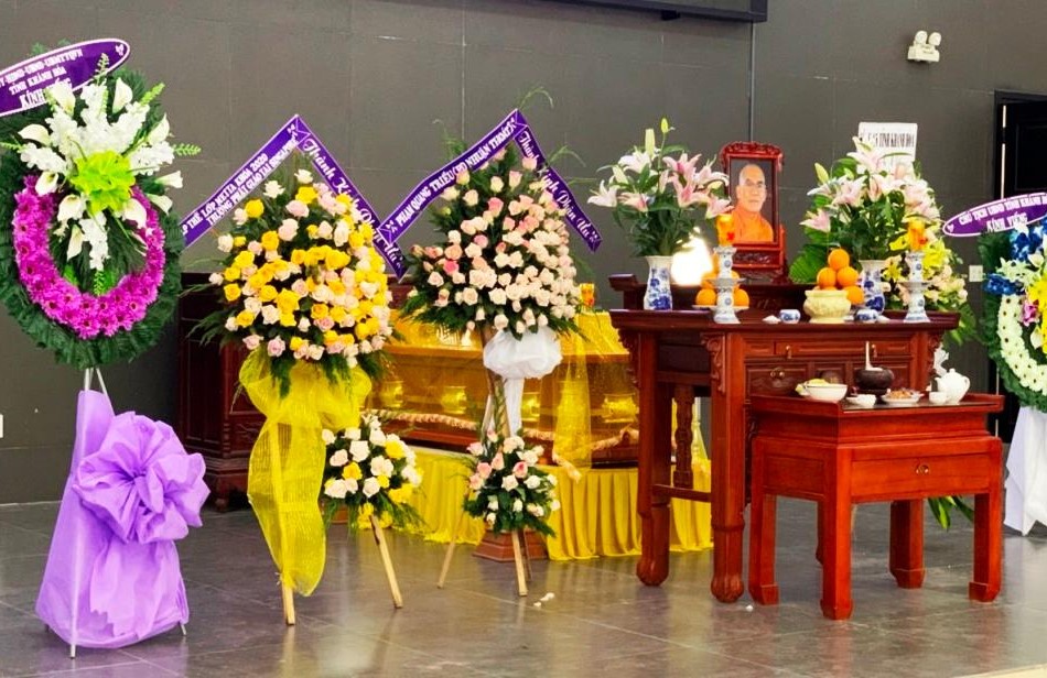 Kim quan Hòa thượng Thích Ngộ Tịnh phương tiện an trí tại Nhà tang lễ Bệnh viện Quân y 87