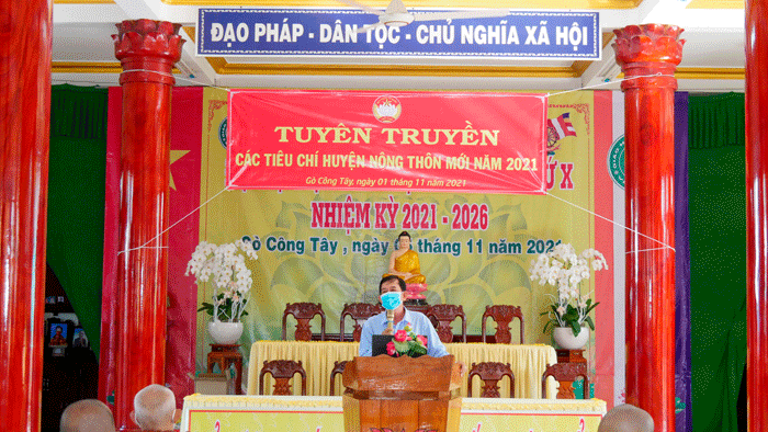 Ủy ban MTTQVN huyện Gò Công Tây tuyên truyền về nông thôn mới đến Tăng Ni, Phật tử