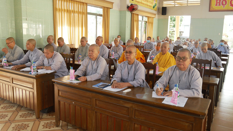 Tiền Giang: Ban Thường trực Ban Trị sự Phật giáo tỉnh triển khai Nghị quyết Đại hội đến Tăng Ni ảnh 3