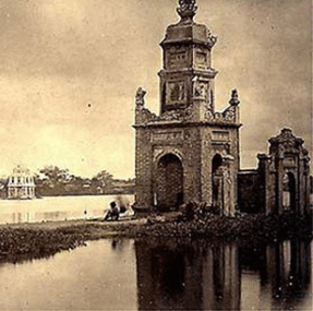 Tháp Hòa Phong (chùa Báo Ân) bên hồ Hoàn Kiếm xưa