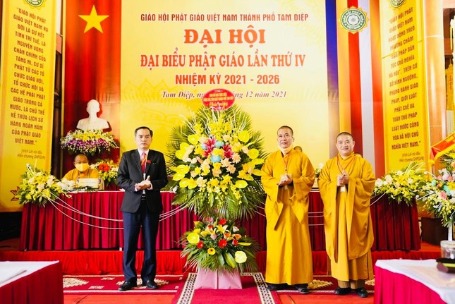 Ninh Bình: Tổ chức Đại hội Phật giáo TP.Tam Điệp (2021-2026) - đơn vị chỉ có 9 vị Tăng ảnh 2