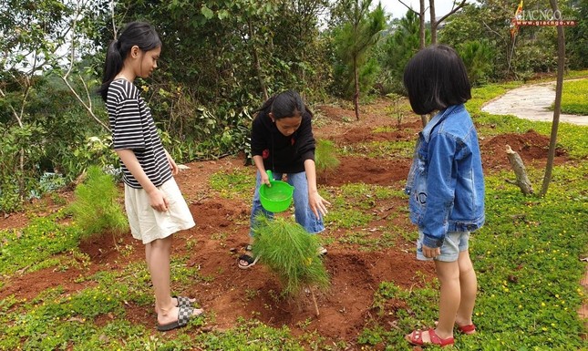 Hơn 100 em thiếu nhi trồng cây xanh mừng Phật đản ảnh 8
