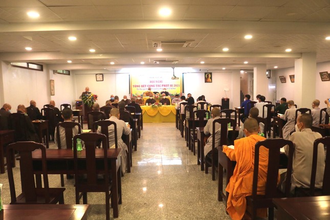 Long An: Ban Trị sự huyện Đức Hòa tổng kết hoạt động Phật sự năm 2021 ảnh 1