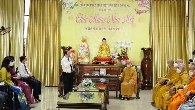 Đồng Nai: Lãnh đạo tỉnh thăm và chúc Tết Ban Trị sự Phật giáo ảnh 1