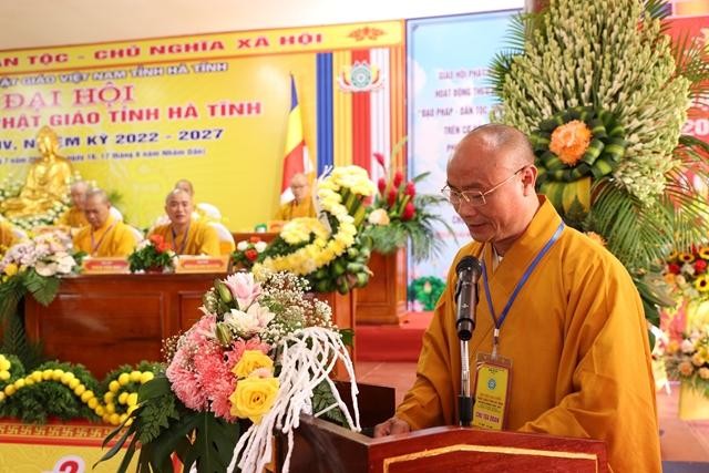 Hà Tĩnh: Hòa thượng Thích Bảo Nghiêm được tái suy cử Trưởng ban Trị sự nhiệm kỳ 2022-2027 ảnh 4
