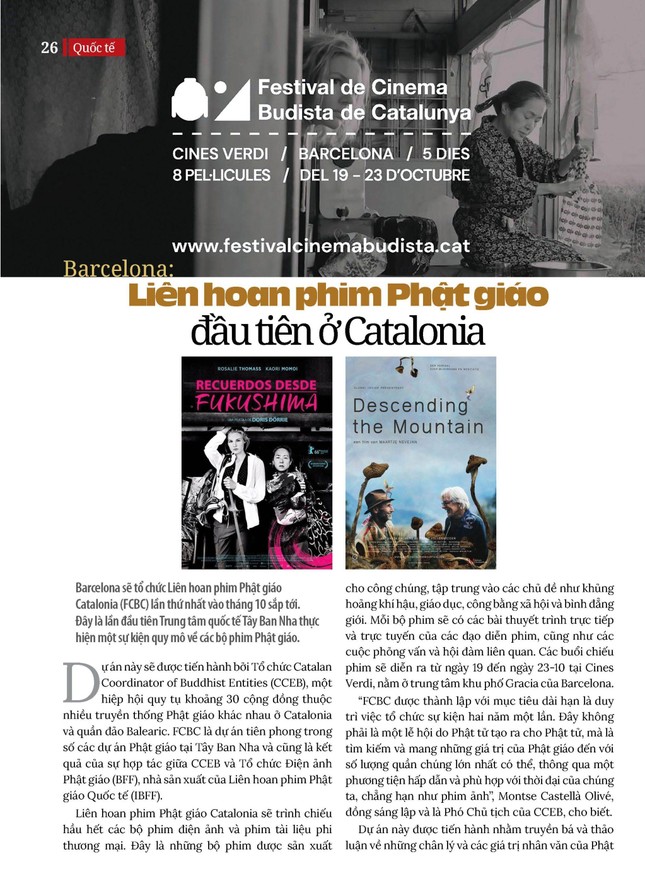 Barcelona: Liên hoan phim Phật giáo đầu tiên ở Catalonia  ảnh 1