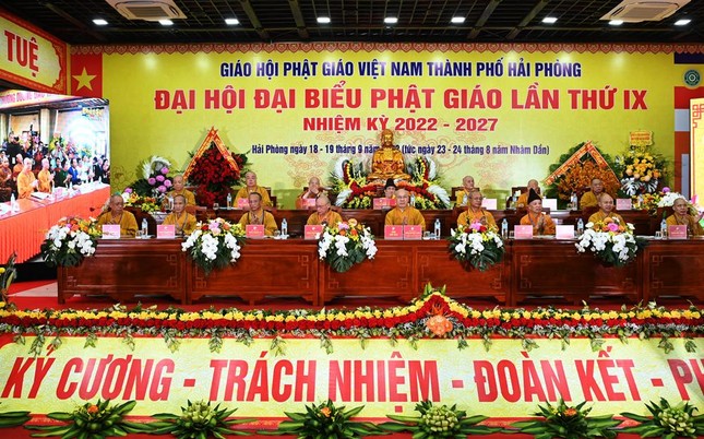 Hòa thượng Thích Quảng Tùng được tái suy cử Trưởng ban Trị sự GHPGVN TP.Hải Phòng (2022-2027) ảnh 1