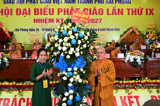 Hòa thượng Thích Quảng Tùng được tái suy cử Trưởng ban Trị sự GHPGVN TP.Hải Phòng (2022-2027) ảnh 3