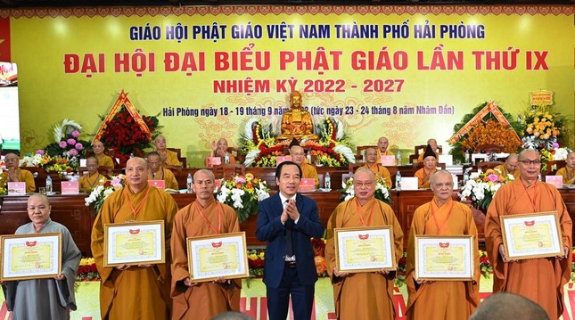 Hòa thượng Thích Quảng Tùng được tái suy cử Trưởng ban Trị sự GHPGVN TP.Hải Phòng (2022-2027) ảnh 8