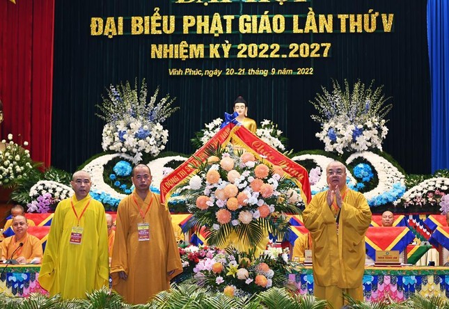 Vĩnh Phúc: Hòa thượng Thích Thanh Duệ được tái suy cử Trưởng ban Trị sự GHPGVN tỉnh (2022-2027) ảnh 3