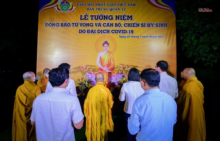 Ban Trị sự Phật giáo quận 12 tổ chức lễ tưởng niệm đồng bào tử vong do đại dịch Covid-19