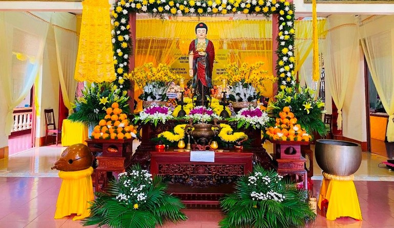 Tang lễ Trưởng lão Hòa thượng Thích Từ Hương tổ chức tại chùa Bửu Nghiêm, TP.Pleiku - Ảnh: Ban TTTT GHPGVN Gia Lai