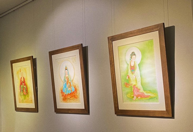 Những bức tranh Phật của Brian Huy trong triển lãm tại Hội Mỹ thuật TP.HCM