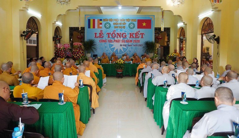 Quang cảnh lễ tổng kết Phật sự năm 2020 của Phật giáo quận Gò Vấp