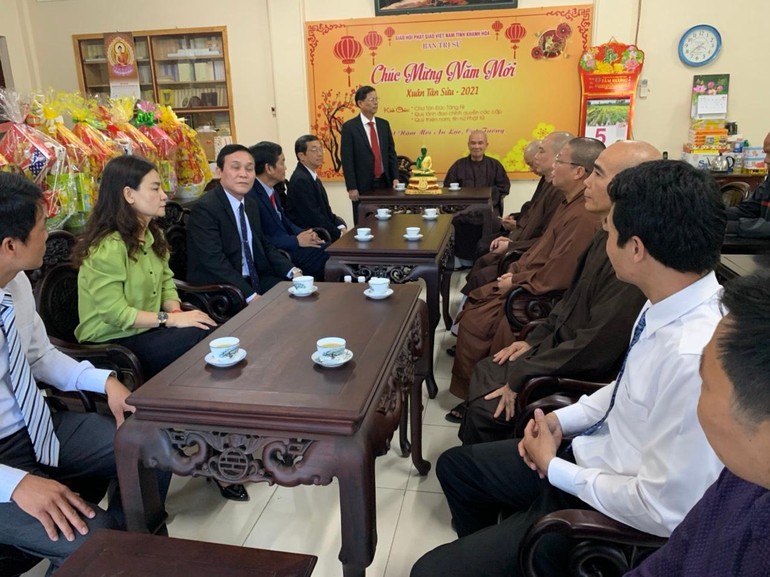 Buổi thăm, chúc tết của lãnh đạo tỉnh Khánh Hòa tại văn phòng Ban Trị sự tỉnh