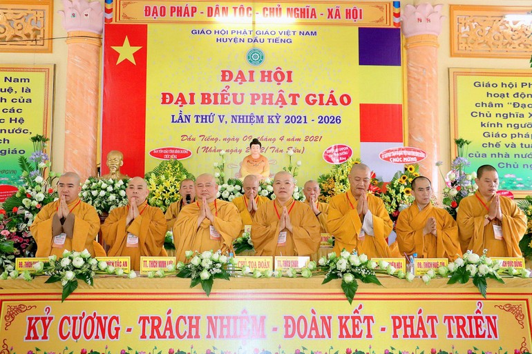 Đại hội đại biểu Phật giáo huyện Dầu Tiếng lần thứ V diễn ra tại tịnh xá Ngọc Thọ