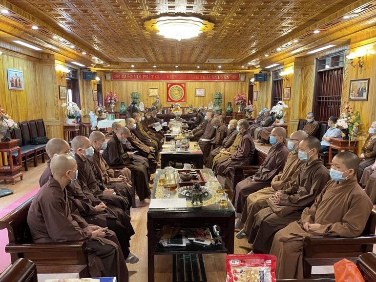 Buổi họp thường kỳ của Ban Trị sự Phật giáo tỉnh Thái Nguyên tại chùa Phù Liễn