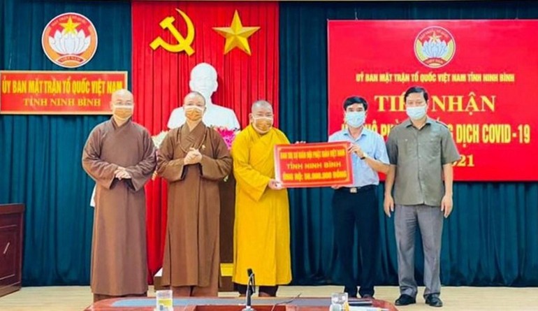 Ban Trị sự GHPGVN tỉnh Ninh Bình ủng hộ 50 triệu đồng phòng, chống dịch Covid-19