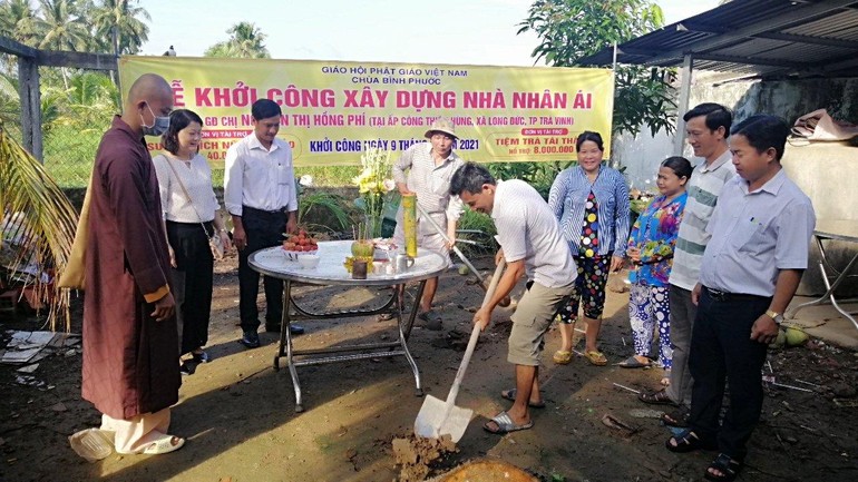 Chùa Bình Phước khởi công xây dựng nhà nhân ái cho hộ nghèo
