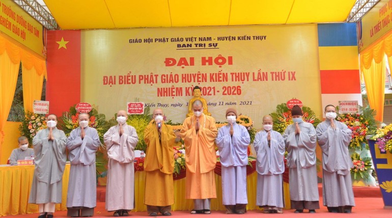 Tân Ban Trị sự GHPGVN huyện Kiến Thụy ra mắt đại hội