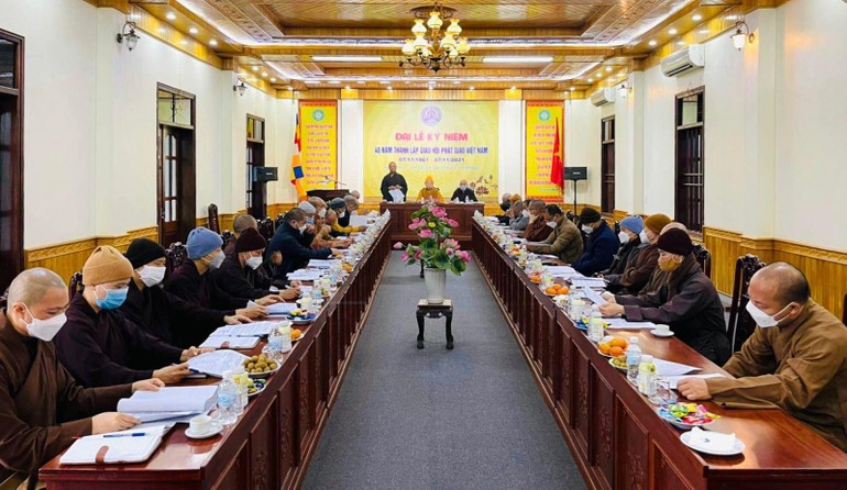 Ban Trị sự GHPGVN tỉnh Nam Định họp, thảo luận chuẩn bị Đại hội đại biểu Phật giáo tỉnh lần X - nhiệm kỳ 2022-2027