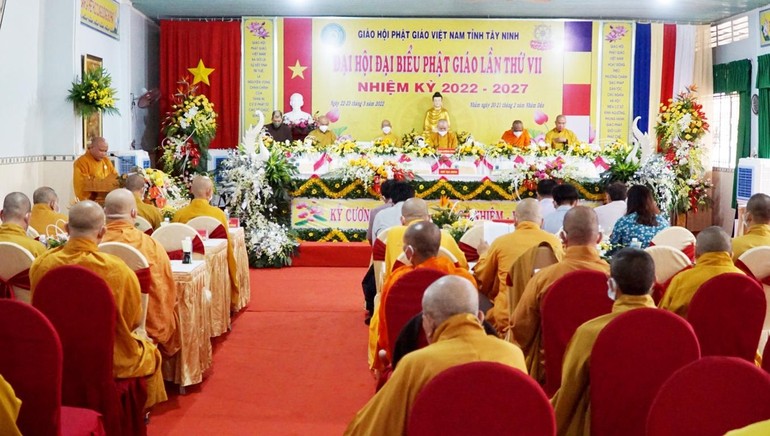 Quang cảnh phiên trù bị Đại hội đại biểu Phật giáo tỉnh Tây Ninh lần thứ VII