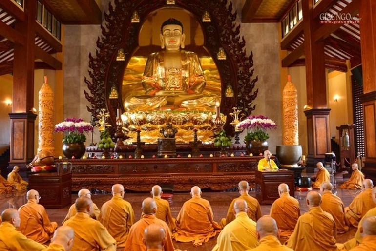 Lễ tác pháp an cư kiết hạ Phật lịch 2464 tại Việt Nam Quốc Tự - Ảnh: Bảo Toàn