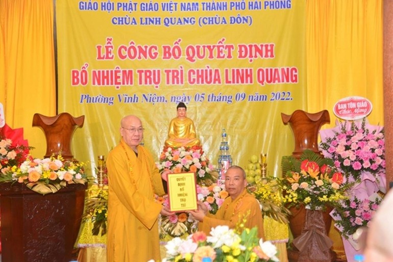 Thượng tọa Thích Quảng Truyền, Trưởng ban Trị sự GHPGVN tỉnh Lạng Sơn được bổ nhiệm trụ trì chùa Đôn