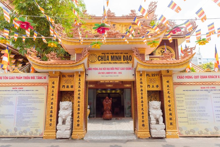 Chùa Minh Đạo nơi diễn ra Đại hội Đại biểu Phật giáo quận 3 nhiệm kỳ 2021-2026- Ảnh: Đăng Huy