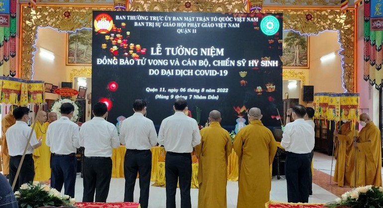 Buổi lễ diễn ra tại Văn phòng Ban Trị sự quận - chùa Giác Sanh