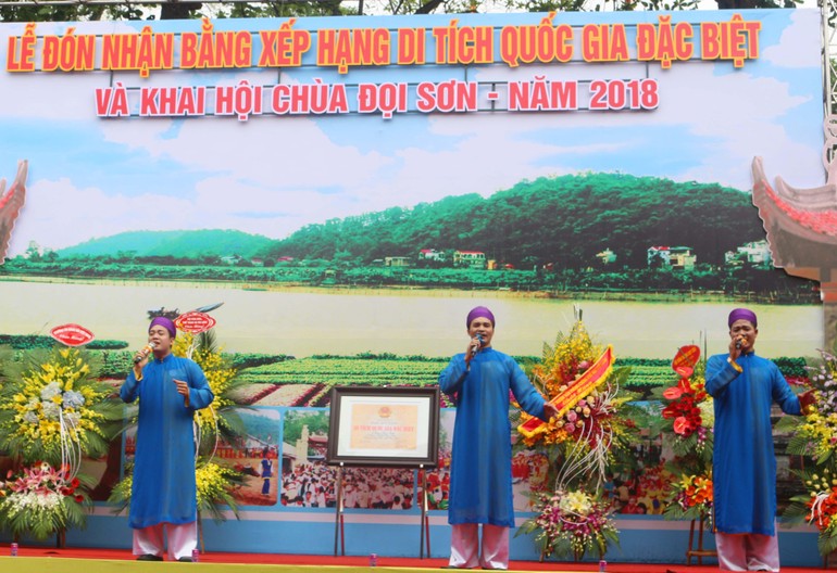 Chương trình nghệ thuật tại lễ đón nhận bằng xếp hạng Di tích Quốc gia đặc biệt và khai hội chùa Đọi Sơn năm 2018