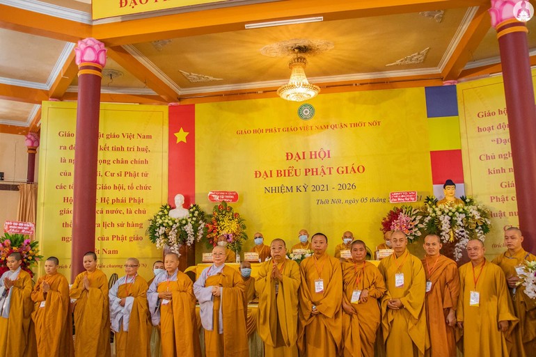 Tân Ban Trị sự Phật giáo quận Thốt Nốt nhiệm kỳ 2021-2026 ra mắt đại hội