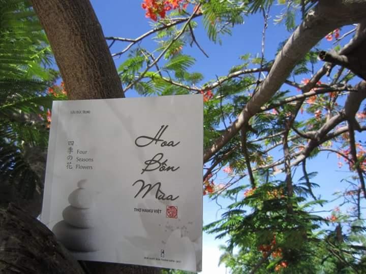 Ảnh bìa tập thơ Haiku Việt "Hoa bốn mùa", Lưu Đức Trung - NXB Thanh Niên 2017