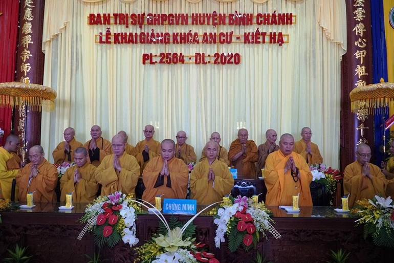 Ban Trị sự Phật giáo huyện Bình Chánh tổ chức lễ khai giảng khóa An cư kiết hạ - Phật lịch 2564 (2020)