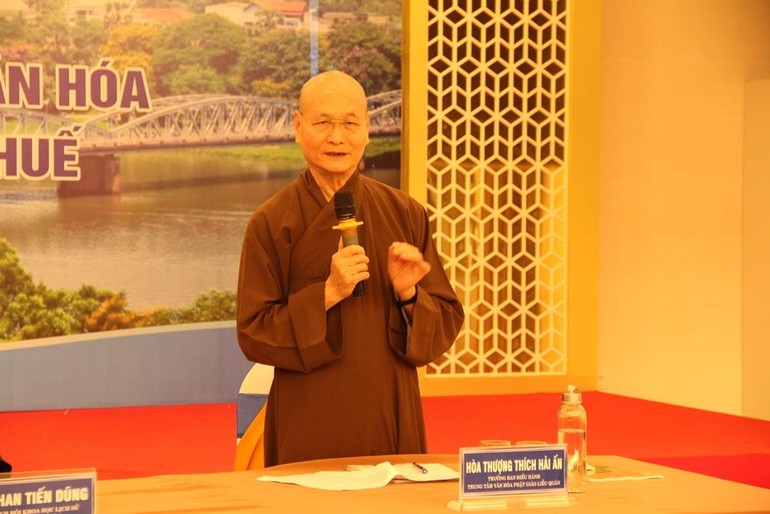 Hòa thượng Thích Hải Ấn, Chủ tọa hội nghị “Tiếp cận nghiên cứu văn hóa Phật giáo trên đất Huế” phát biểu
