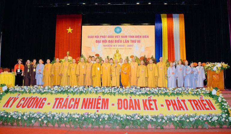 Tân Ban Trị sự Phật giáo tỉnh Điện Biên, nhiệm kỳ 2022-2027 ra mắt đại hội