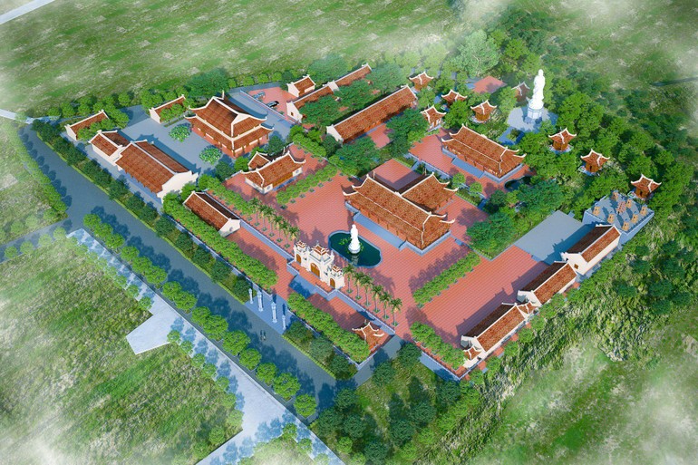 Phối cảnh tổng thể chùa Nhâm Sơn sau khi hoàn thành dự án