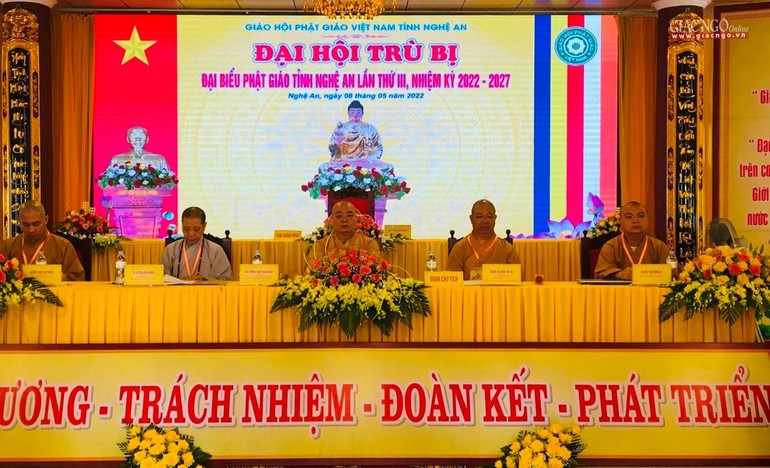 Chủ tọa đoàn phiên trù bị Đại hội đại biểu Phật giáo tỉnh Nghệ An lần thứ III, nhiệm kỳ 2022 - 2027