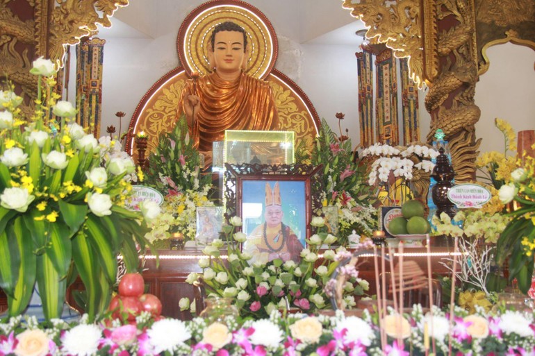 Di ảnh cố Hòa thượng Thích Diệu Tâm tại chùa Phi Lai (TP.Biên Hòa)