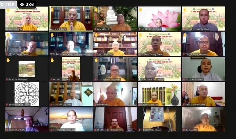 Buổi lễ tổng khai giảng năm học mới của Học viện Phật giáo VN tại TP.HCM lần đầu tiên được tổ chức trực tuyến 